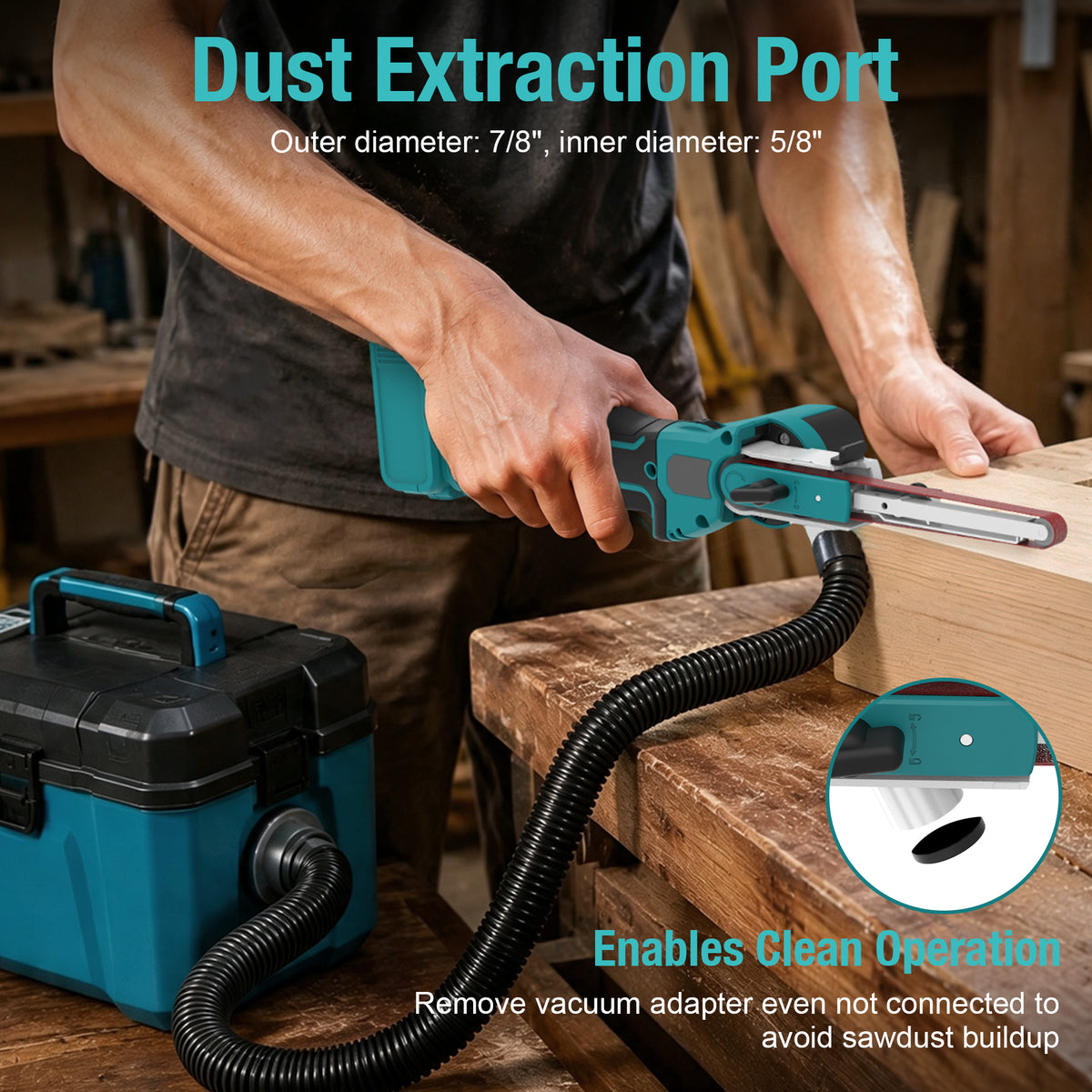 Onemana Cordless Brushless Belt Sander, 6-Speed,Dust Port(Tool Only)