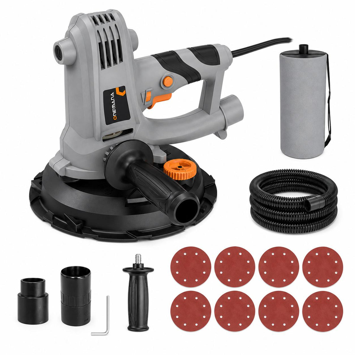 Onemana Electric Drywall Sander 750W with Vacuum Dust Collection Grey Color