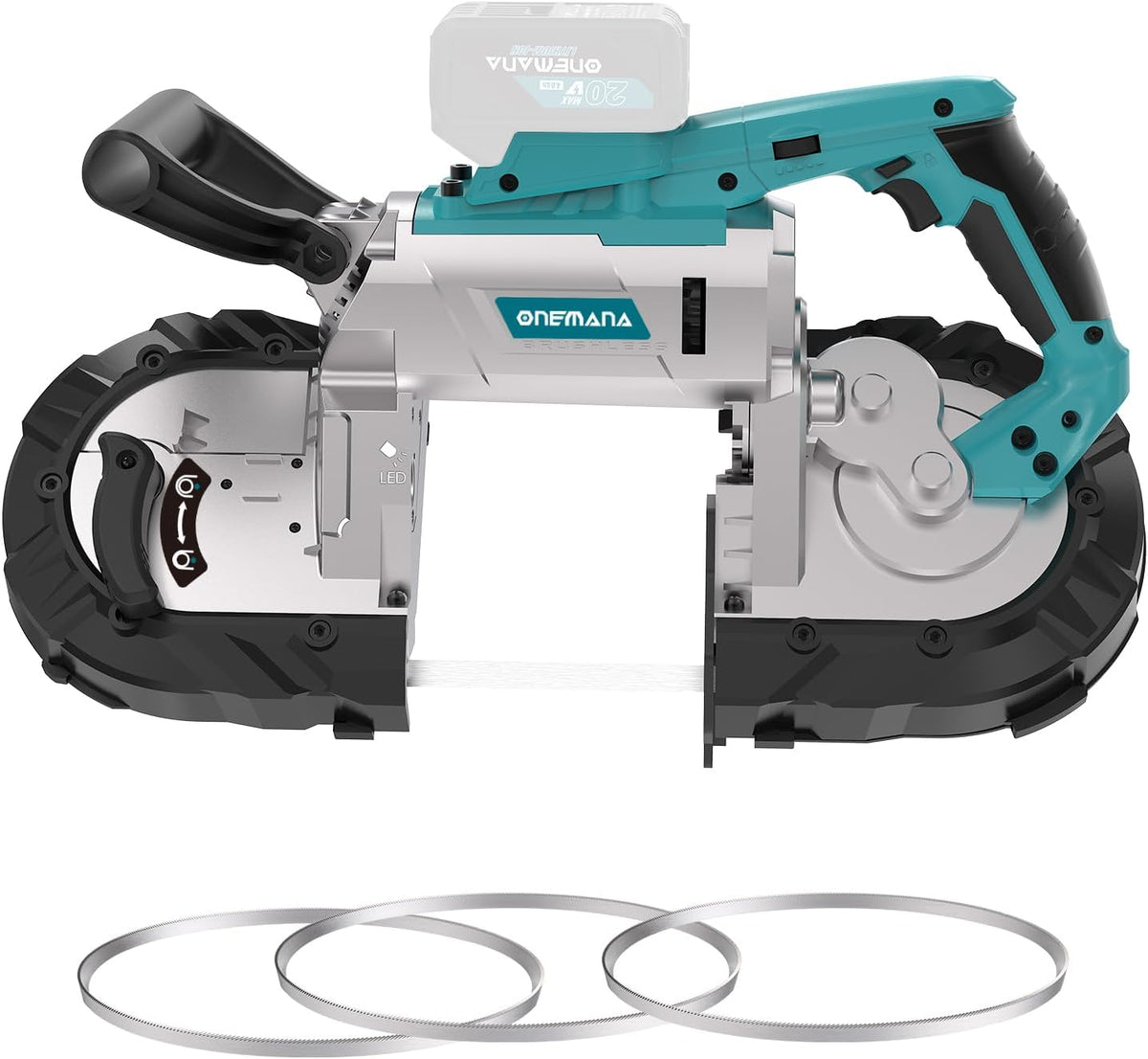Onemana 20V Brushless Cordless Band Saw, 5-Inch,6-Speed (Tool Only)