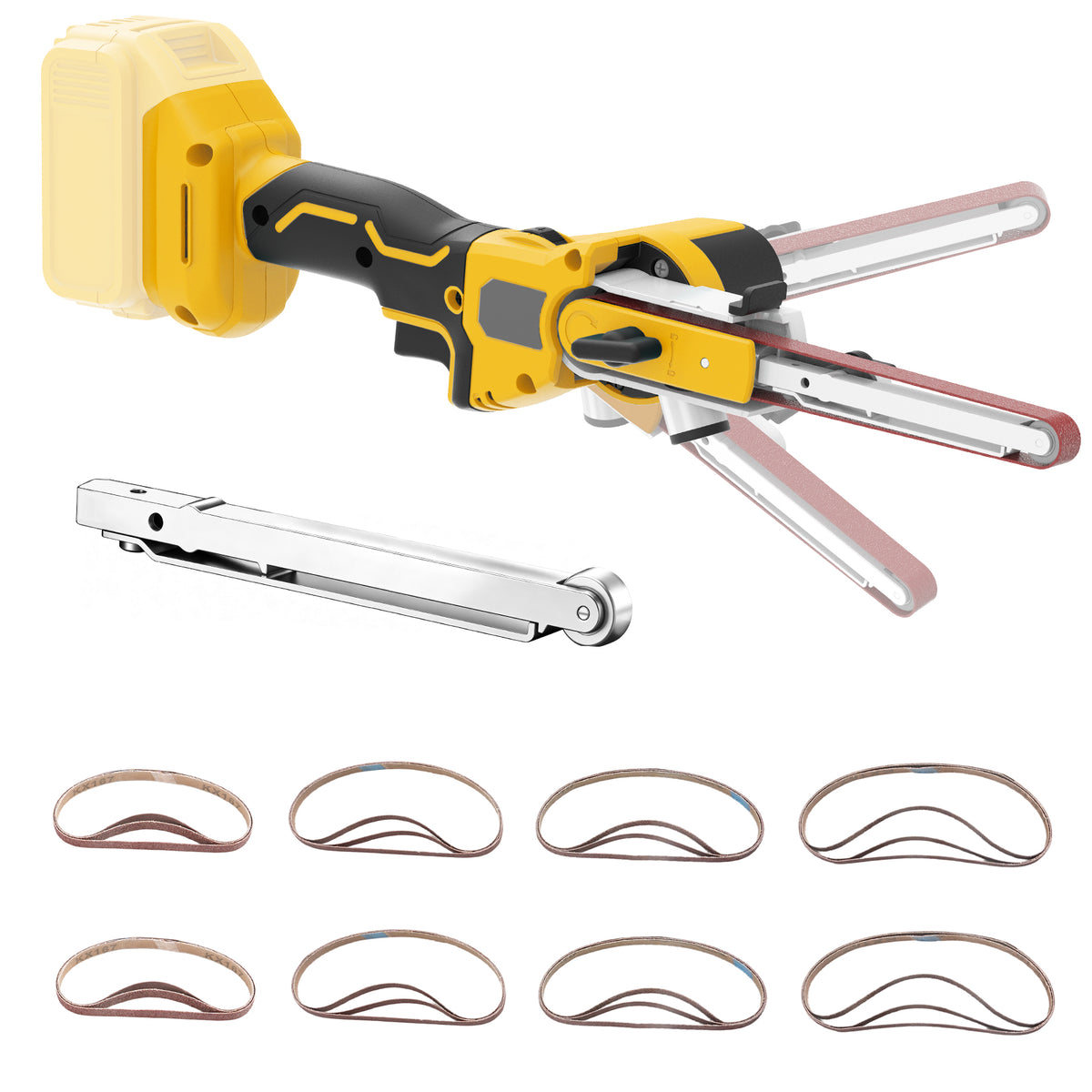 Onemana Cordless Brushless Belt Sander, 6-Speed,Yellow（Tool Only）