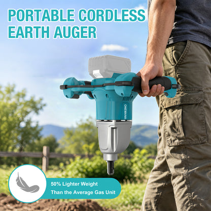 Onamana Cordless Earth Auger，125 RPM with 150mm Bit （Tool Only）
