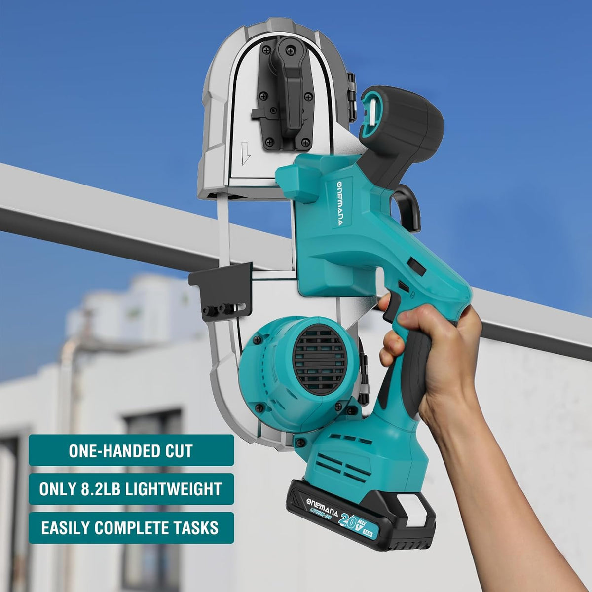 Onemana 20V Brushless Cordless Band Saw,2.5-Inch, 6-Speed