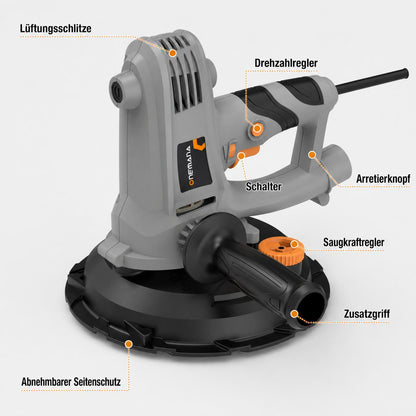 Onemana Electric Drywall Sander 750W with Vacuum Dust Collection Grey Color