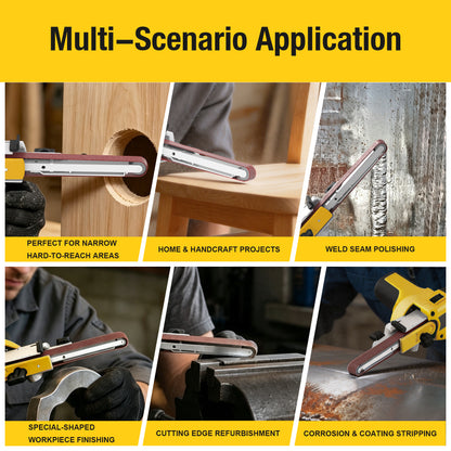 Onemana Cordless Brushless Belt Sander, 6-Speed,Yellow（Tool Only）