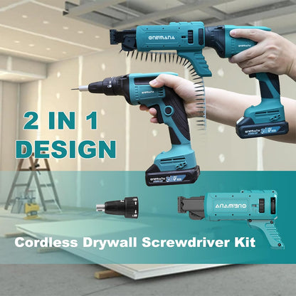 Onemana 20V Brushless Cordless Auto-Feed Drywall Screw Gun, 4200RPM