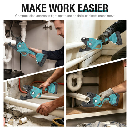 Onemana Cordless Electric Pipe Cutter 18V, 1-1/2" PVC Cutter Blue（Tool Only）