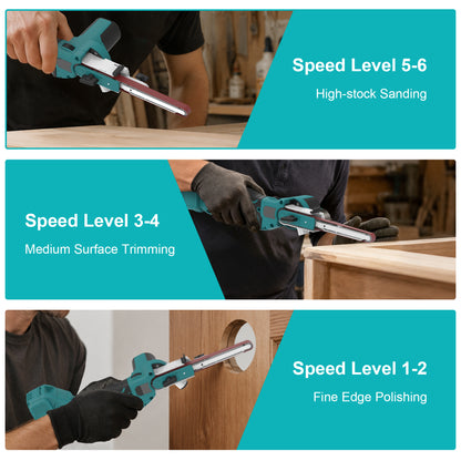 Onemana Cordless Brushless Belt Sander, 6-Speed,Dust Port（Tool Only）