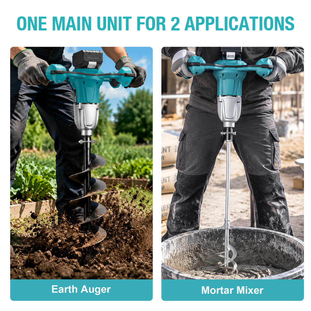 Onamana Cordless Earth Auger，125 RPM with 150mm Bit （Tool Only）