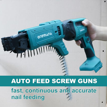 Onemana 20V Brushless Drywall Screw Gun, Tool Only, 4200RPM, Auto-Feed