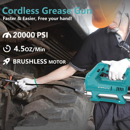 Onemana 20,000 PSI Cordless Grease Gun, Variable Speed (Tool Only)