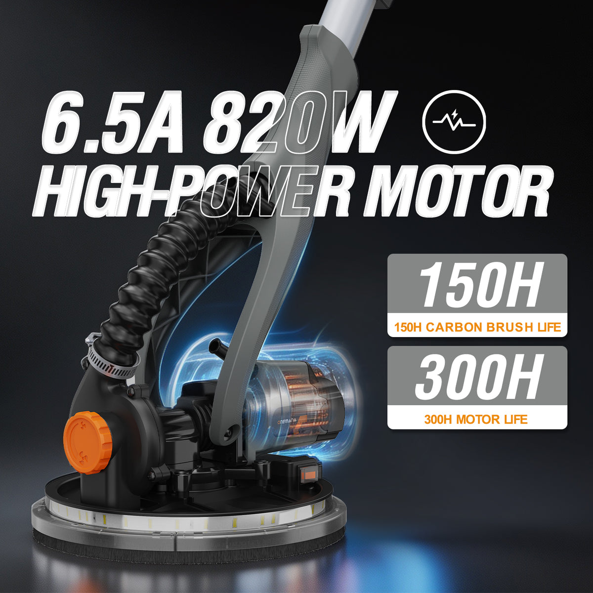 Onemana Flodable Drywall Sander with Vacuum, 820W Popcorn Ceiling Removal Tool