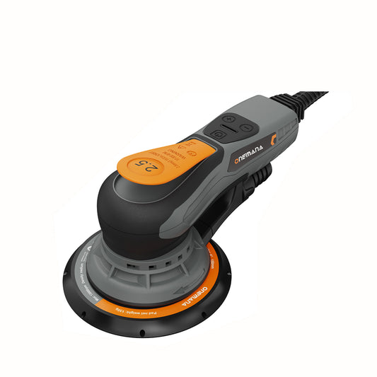 Onemana 350W Brushless Random Orbital Sander, 2.5mm Orbit, 6" Variable Speed