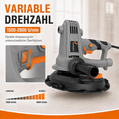 Onemana Electric Drywall Sander 750W with Vacuum Dust Collection Grey Color