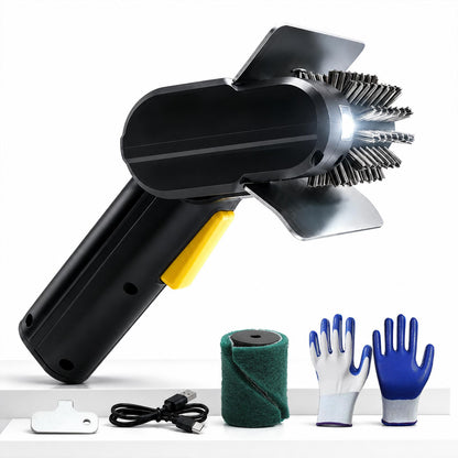 Onemana Rechargeable Rotating Grill Brush, Stainless Steel, LED